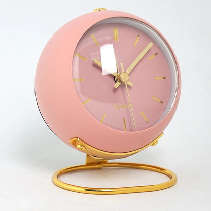 Relógio Despertador de Mesa Nórdico Minimalista com Ponteiro Luminoso Silencioso