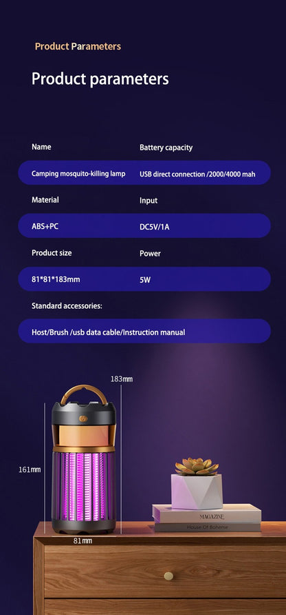Xiaomi Mijia Mosquiteiro Elétrico Portátil com Luz Noturna e Recarga USB