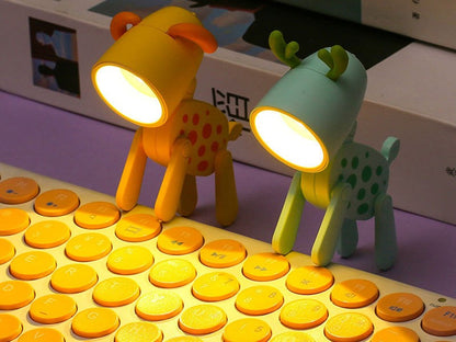 Mini Luminária LED Dobrável Infantil – Cachorrinho/Veado, Luz Quente