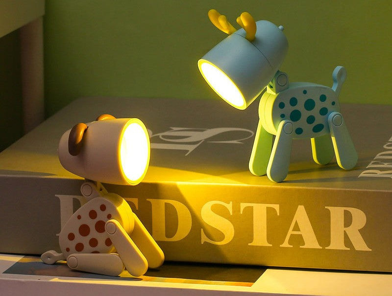 Mini Luminária LED Dobrável Infantil – Cachorrinho/Veado, Luz Quente