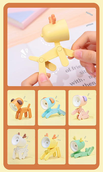 Mini Luminária LED Dobrável Infantil – Cachorrinho/Veado, Luz Quente