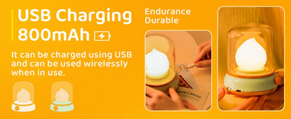 Vela LED Decorativa com Efeito Chama – Luz Noturna USB Regulável para Quarto e Cabeceira