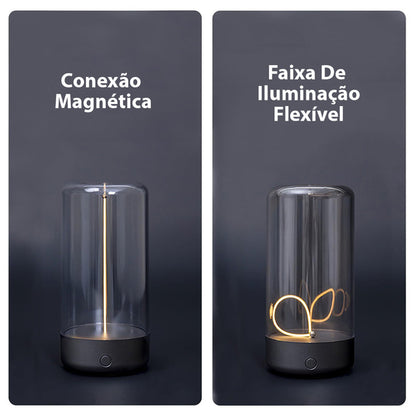 Luminária Filamento Magnética Moderna Luxo Minimalista Sem Fio