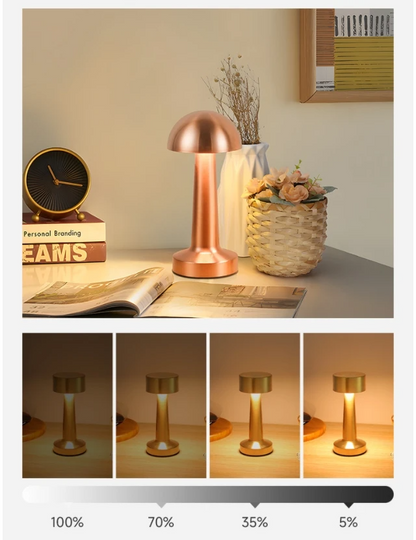 Luminária de Mesa LED Touch Recarregável Design Vintage Elegante Acabamento Metálico