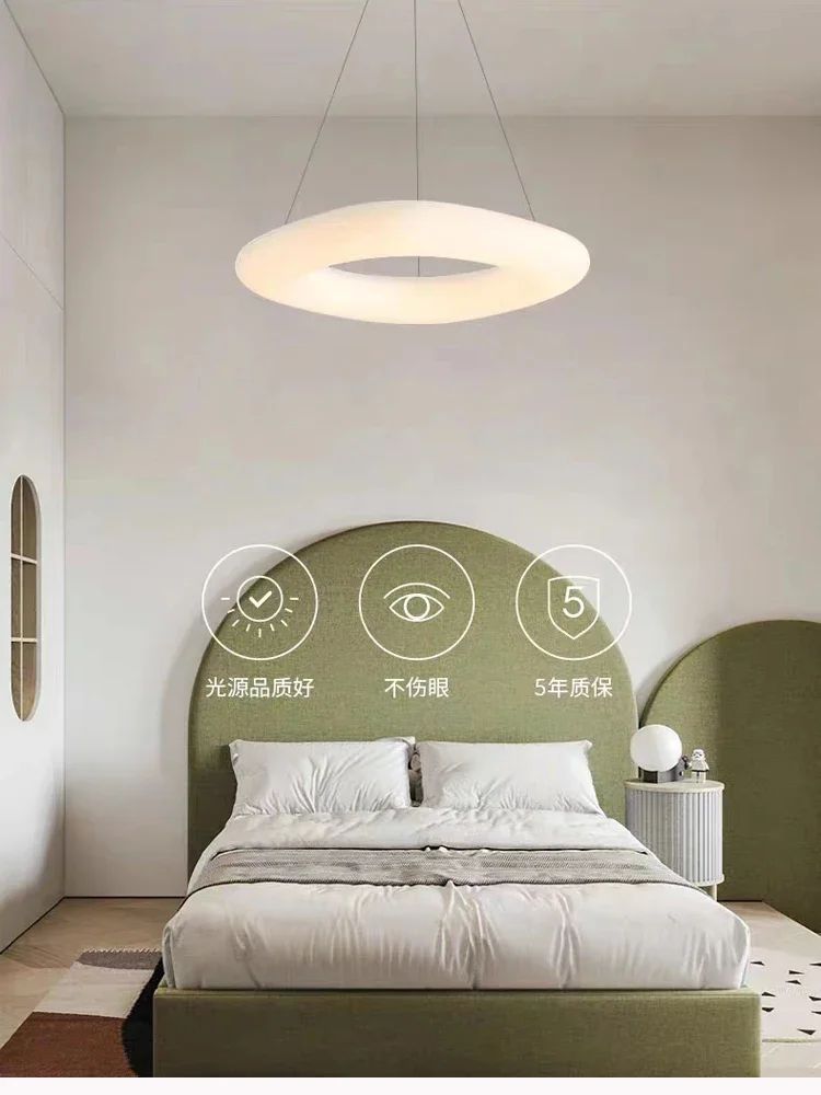 Lustre Pendente LED Nórdico Donut em Acrílico – Iluminação Moderna com Proteção para os Olhos para Sala e Quarto