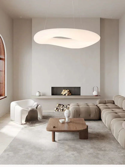 Lustre Pendente LED Nórdico Donut em Acrílico – Iluminação Moderna com Proteção para os Olhos para Sala e Quarto