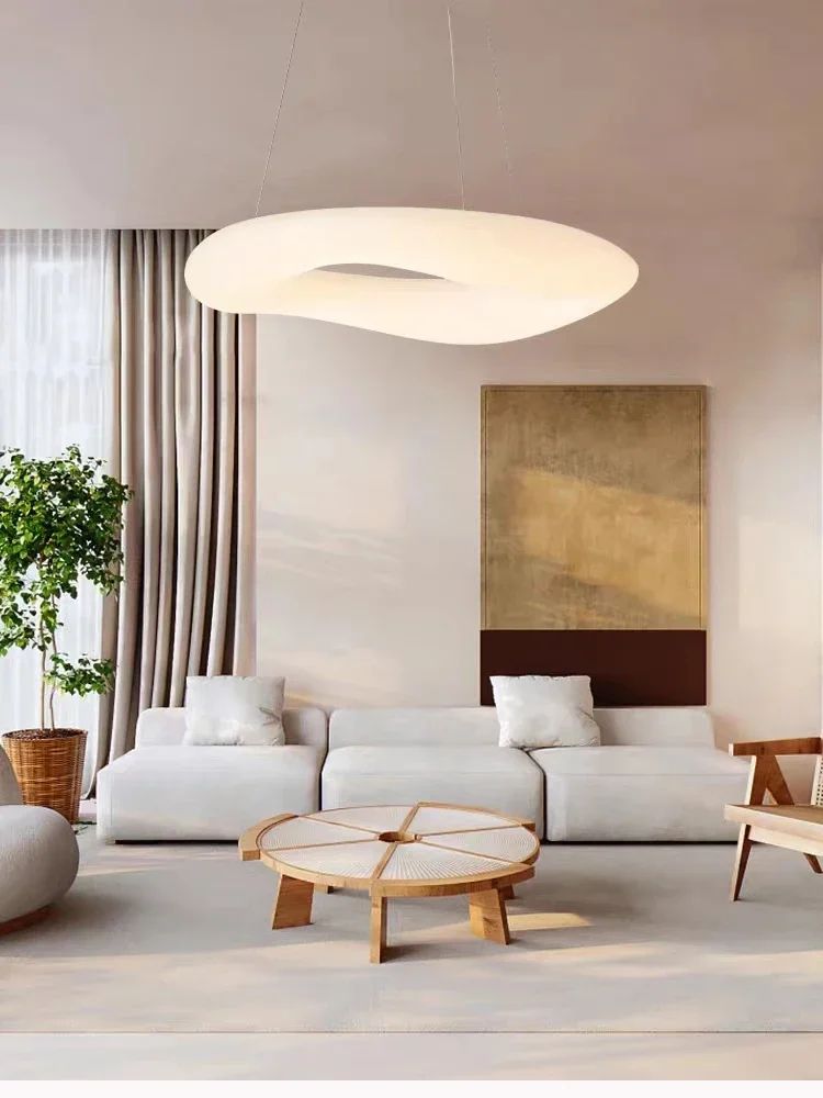 Lustre Pendente LED Nórdico Donut em Acrílico – Iluminação Moderna com Proteção para os Olhos para Sala e Quarto