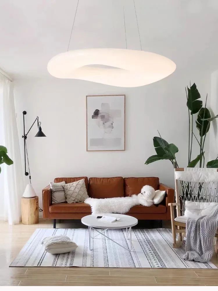 Lustre Pendente LED Nórdico Donut em Acrílico – Iluminação Moderna com Proteção para os Olhos para Sala e Quarto