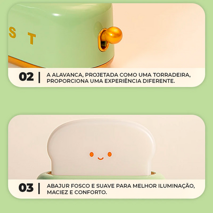 Luminária Criativa Torradeira sem Fio com USB Recarregável