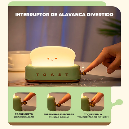 Luminária Criativa Torradeira sem Fio com USB Recarregável