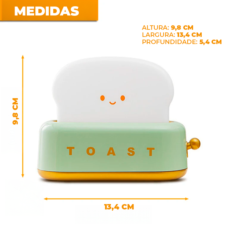 Luminária Criativa Torradeira sem Fio com USB Recarregável