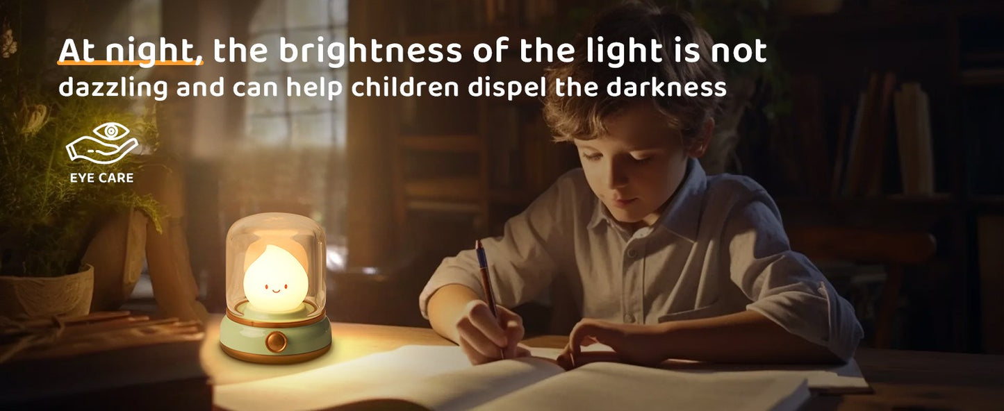 Vela LED Decorativa com Efeito Chama – Luz Noturna USB Regulável para Quarto e Cabeceira