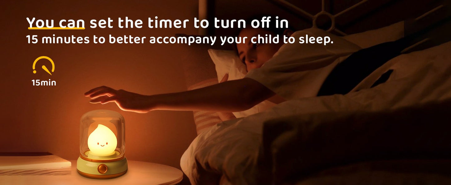 Vela LED Decorativa com Efeito Chama – Luz Noturna USB Regulável para Quarto e Cabeceira