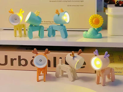 Mini Luminária LED Dobrável Infantil – Cachorrinho/Veado, Luz Quente